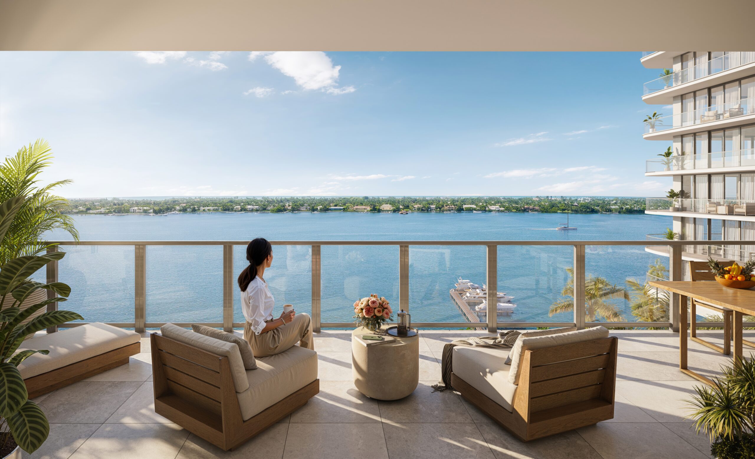 woman on her balcony